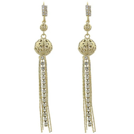 Gold layered long earring