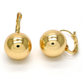 Gold layered leverback earring