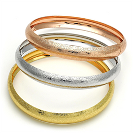 Gold Layered Trio Tri Tone Matte Finish, Bangle