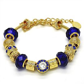 Gold Layered Blue Fancy Bracelet