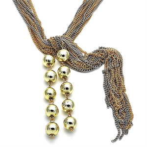 Two Tone Fancy Ball Design Necklace