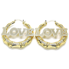 Love Nameplate and Bamboo Design Large Hoop